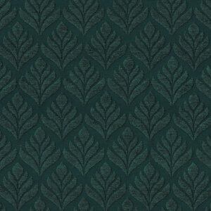 Velvet Retro Bloem stof in groen, met een vintage bloemmotief dat een luxueuze, zachte textuur biedt.