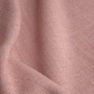 Elegance roze stof, samengesteld uit polyester, viscose en linnen, met een zachte en luchtige uitstraling.