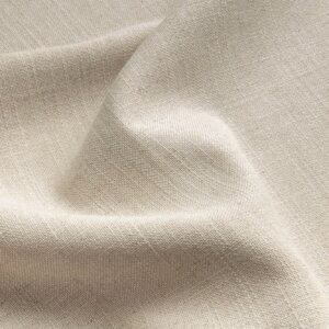 Elegance soft taupe stof, samengesteld uit polyester, viscose en linnen, met een zachte, rustige uitstraling.