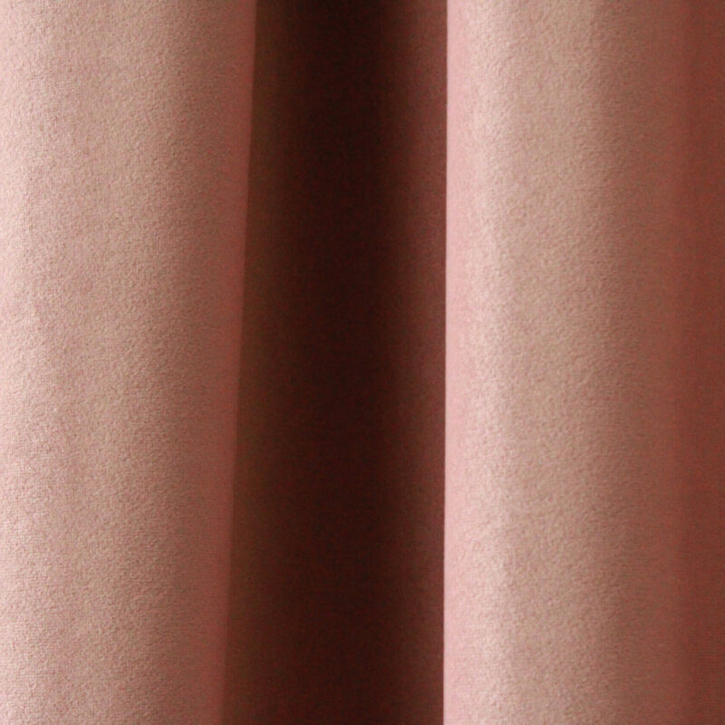 Oud roze fluwelen gordijnen JC2418 van Okika, met afbeelding van details afwerking, een luxe 100% polyester velvet stof,